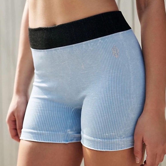 FP Movement by Free People Pants - NWOT Free People Movement Prajna Shorts Vintage Wash Light Blue XS/S
